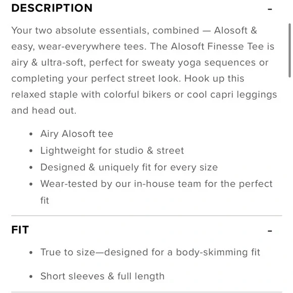 ALO Yoga Alosoft finesse tee - Picture 3 of 5